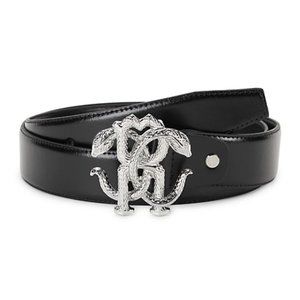 Roberto Cavalli RC Snake Buckle Leather Belt